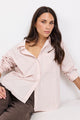 You Got This Blush Double Pinstripe Oversized Boyfriend Shirt