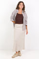 Bliss Natural Linen Bias Midi Skirt