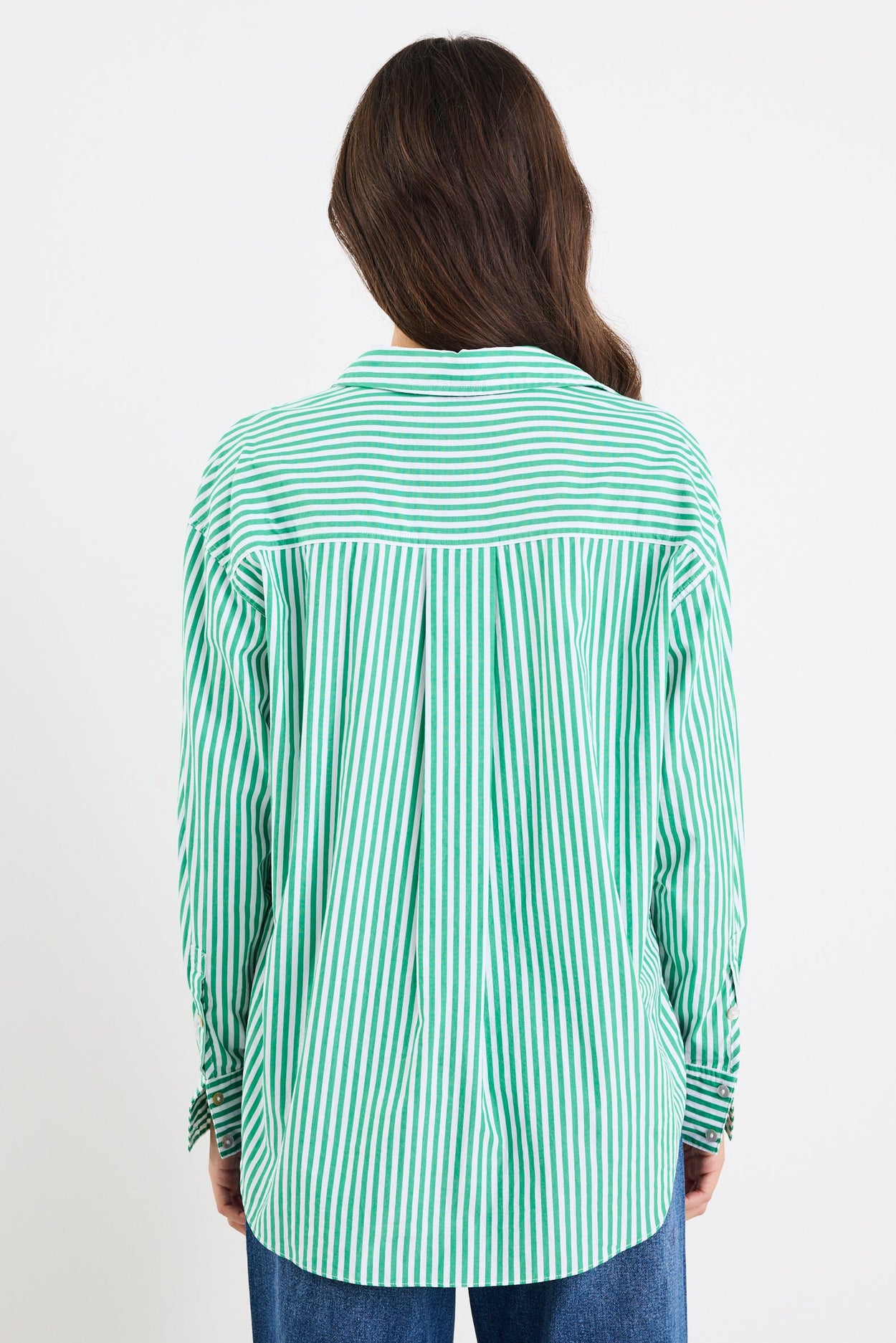 Shop You Got This Green Stripe Poplin Oversized Shirt Flo & Frankie — free download