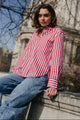 You Got This Red Stripe Oversized Shirt