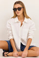 You Got This White Cotton Poplin Oversized Boyfriend Shirt