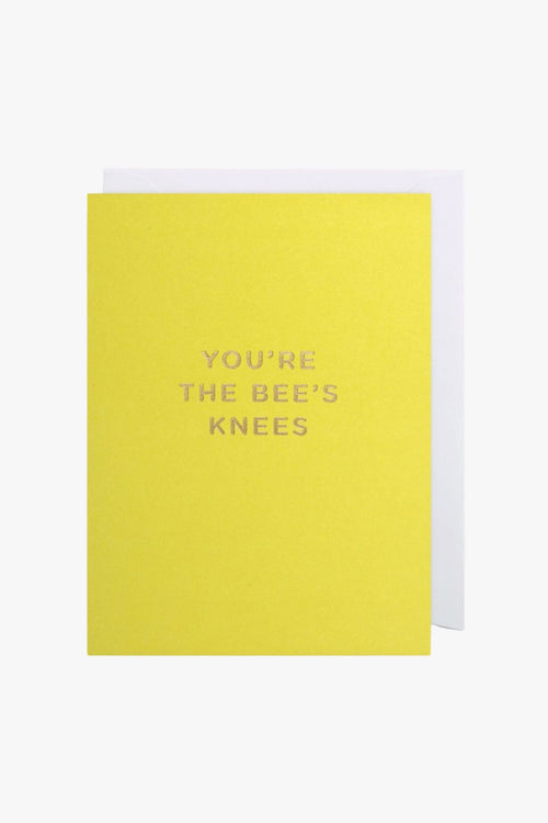 You're the Bee's Knees Yellow Small Greeting Card HW Greeting Cards Oxted   