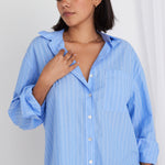 You Got This Light Blue Stripe Oversized Shirt WW Shirt Stories be Told   