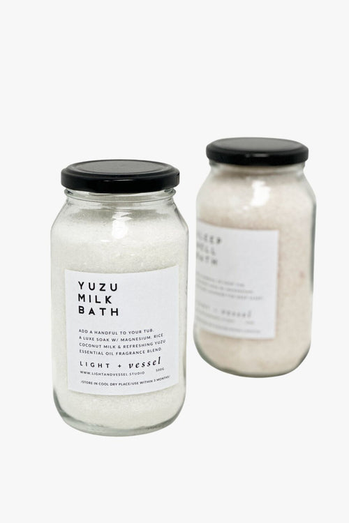 Yuzu Milk Bath 500g Jar Bath Soak HW Beauty - Skincare, Bodycare, Hair, Nail, Makeup Light + Vessel   