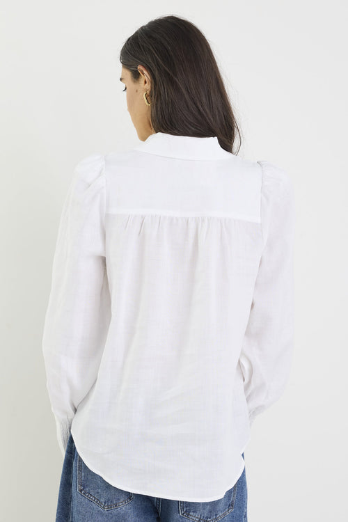 Person wearing a white shirt and blue jeans against a plain background
col_pattern