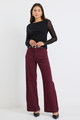 Zoey Burgundy Plum High Rise Wide Leg Pocket Jean