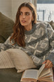 Zoia Charcoal Pattern Knit Crew
