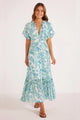 Alessia Blue Floral SS Midi Dress