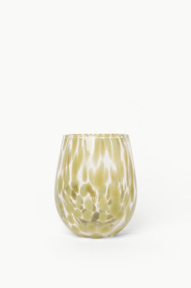 Stemless Olive Splatter Wine Glass