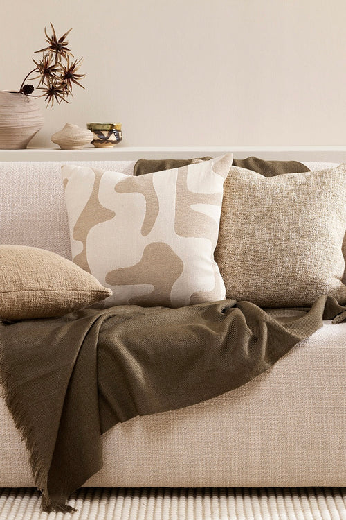 beige linen pillow