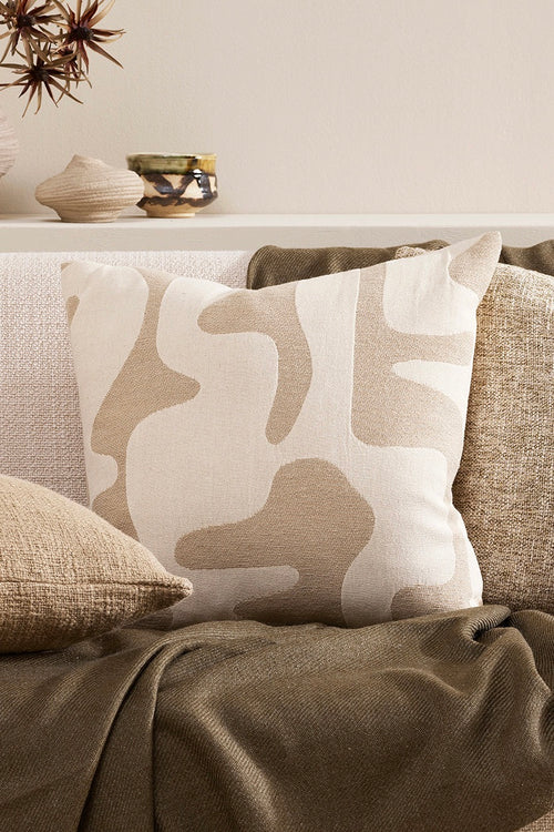 beige linen pillow