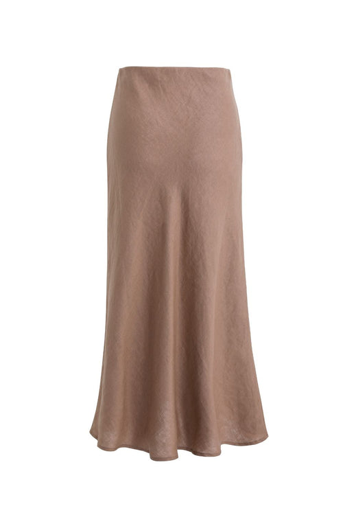 brown linen skirt