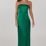 Sinead Emerald Green Strapless Bias Midi Dress WW Dress Charlie Holiday   