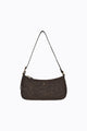 Jesabel Chocolate Suede Gold Hardware Shoulder Bag
