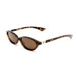 Blue cat-eye sunglasses on a white background
