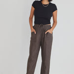 Cruise Dark Olive Linen Tapered Jogger WW Pants Among the Brave   