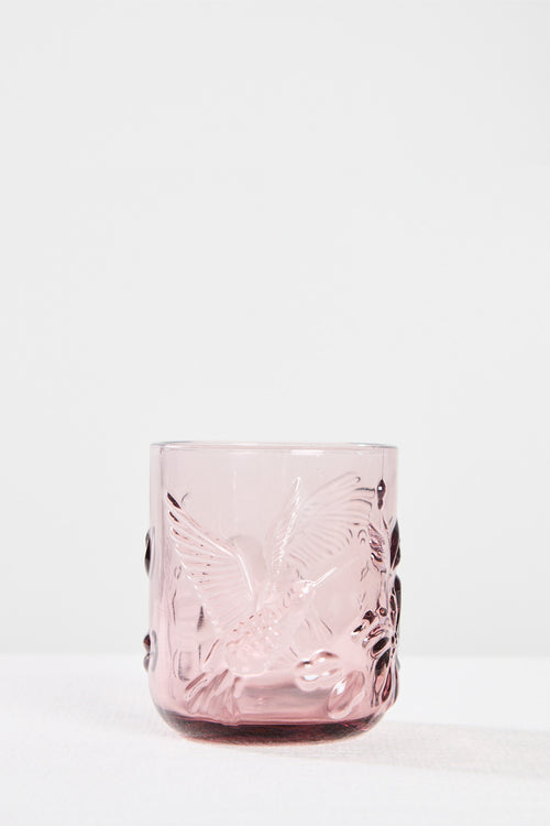pink water glass