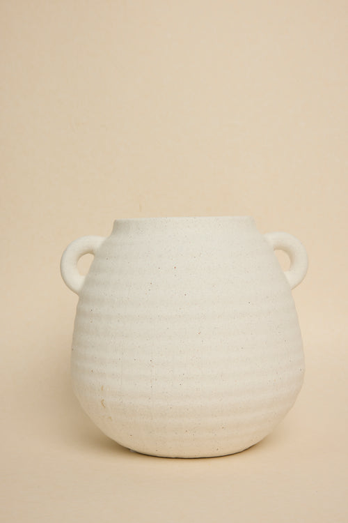 white textured small urn