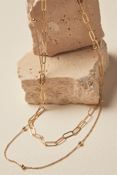 Double Link Chain Gold Necklace ACC Jewellery Georgia Mae   