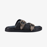 Eastwood Black Studded Gold Buckle Slide