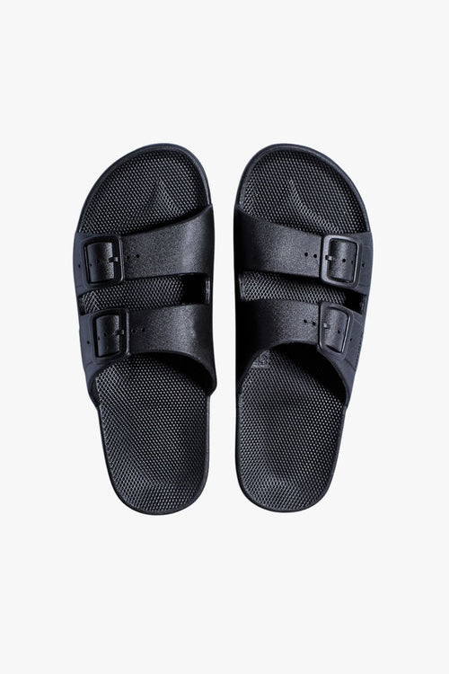 Freedom Black Double Strap Flexible Slide ACC Shoes - Slides, Sandals Freedom Moses   