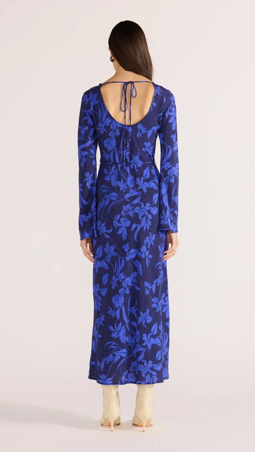 Shop Gianna Blue Floral Bias LS Maxi Dress | Flo & Frankie Shop Gianna Blue Floral Bias LS Maxi Dress | Flo & Frankie