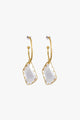 Hoop and Crystal Earrings Gold