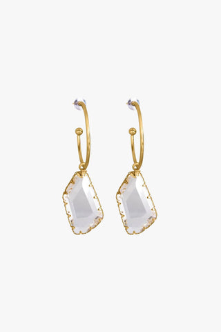 Hoop and Crystal Earrings Gold ACC Jewellery Lindi Kingi   