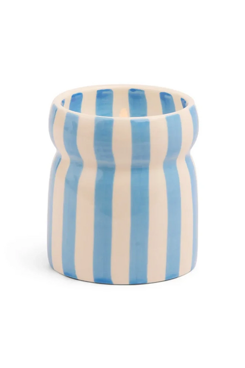 Lost At Sea Cabana Blue Stripe 184g Ceramic Candle