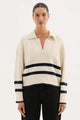 Archer Cream Stripe Collared Rugby Knit