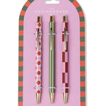 Dopo Pink Diamond Stripe Check Set 3 Pens