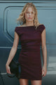 Ema Merlot Off Shoulder Mini Dress
