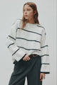Colter Ivory Black Stripe Crew Knit