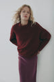 Elias Oxblood Textured Wool Blend Knit