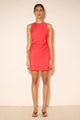 Rae Fiesta Red Sleeveless Satin Crinkle Mini Dress