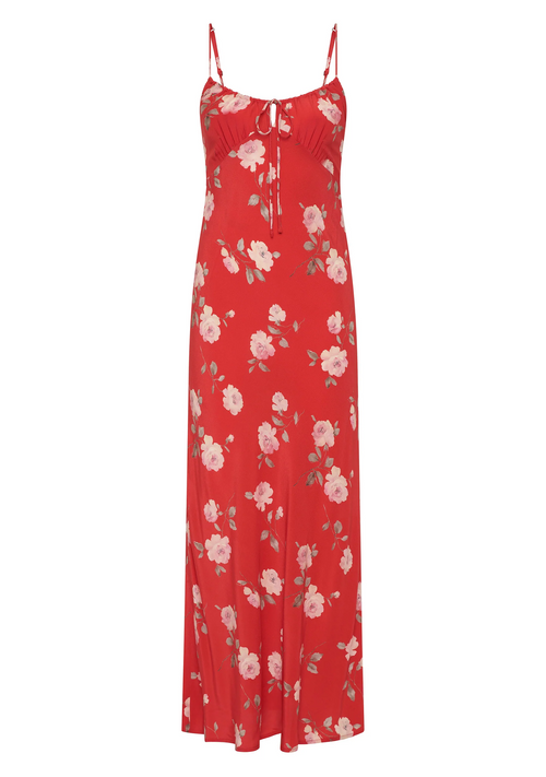 red floral tie front dress Isabella Red Floral Tie Front Shirt Dress Girl In Mind