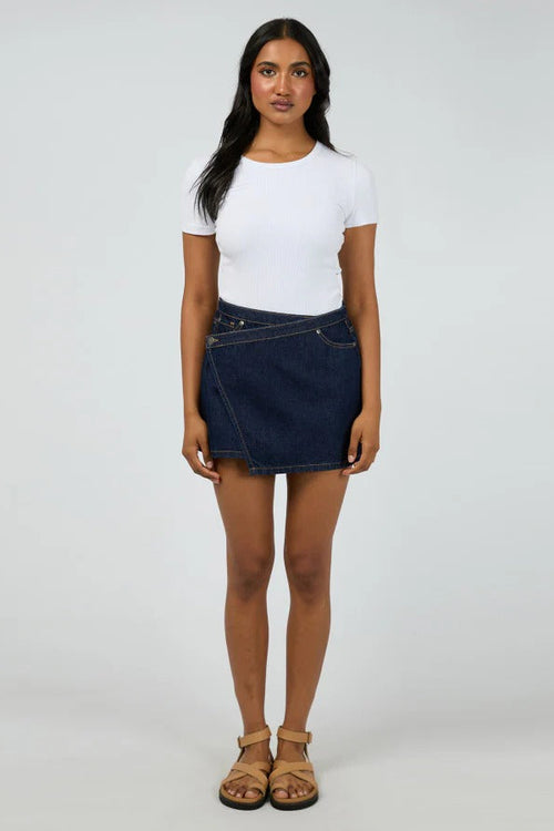 Lenni Indigo Denim Mini Skort