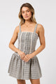 Tilda Grey Check Strappy Mini Dress