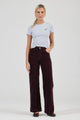 Sailor Dark Cherry Scoop Long Velvet Pant