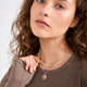Nomad Double Chain Coin Pendant Necklace Silver