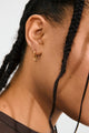 Alaia Heart Charm Gold Recycled Hoop Earrings
