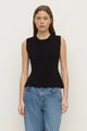 Evelyn Milano Black Sleeveless Back Tie Knit Top