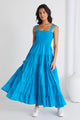 Isabella Azure Blue Poplin Strappy Maxi Dress