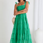 Isabella Green Strappy Tiered Maxi Dress