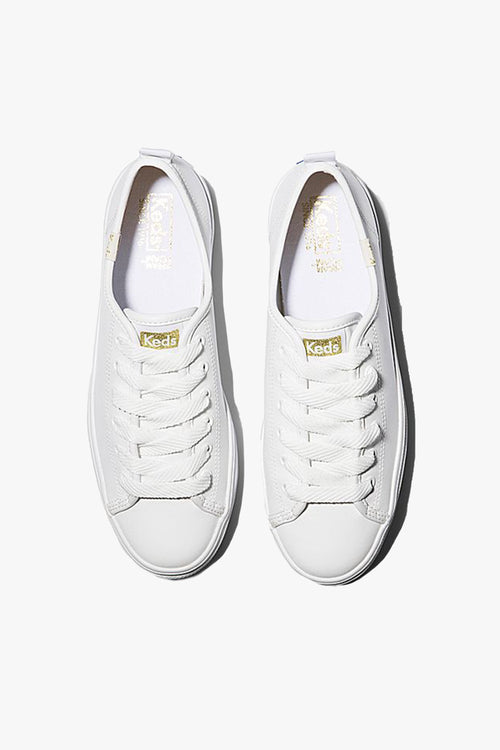 Triple Up White Leather Platform Sneaker ACC Shoes - Sneakers Keds   