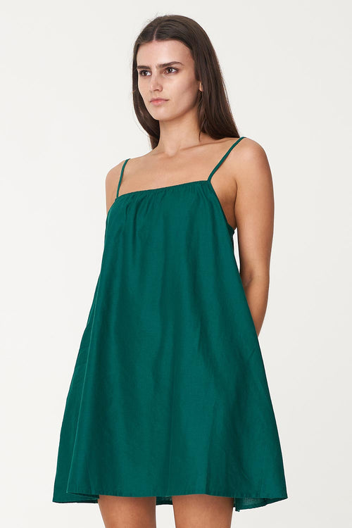 Linin Jewel Green Mini Sundress WW Dress Huffer   