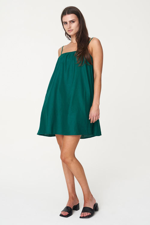 Linin Jewel Green Mini Sundress WW Dress Huffer   