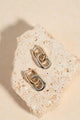 Oval Drop Gold + Rhodium Earrings