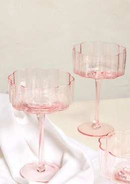 Bloom Wavy Pink Cocktail Glass