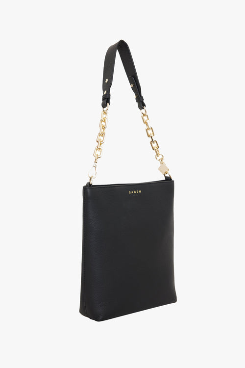 Claudette Crossbody Black + Gold Chunky Chain Handle ACC Bags - All, incl Phone Bags Saben   